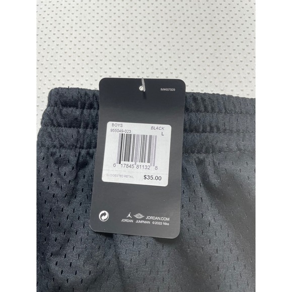 Jordan Mesh Basketball Shorts Athletic Black White‎ Jumpman Logo Boys L NWT - Picture 2 of 2